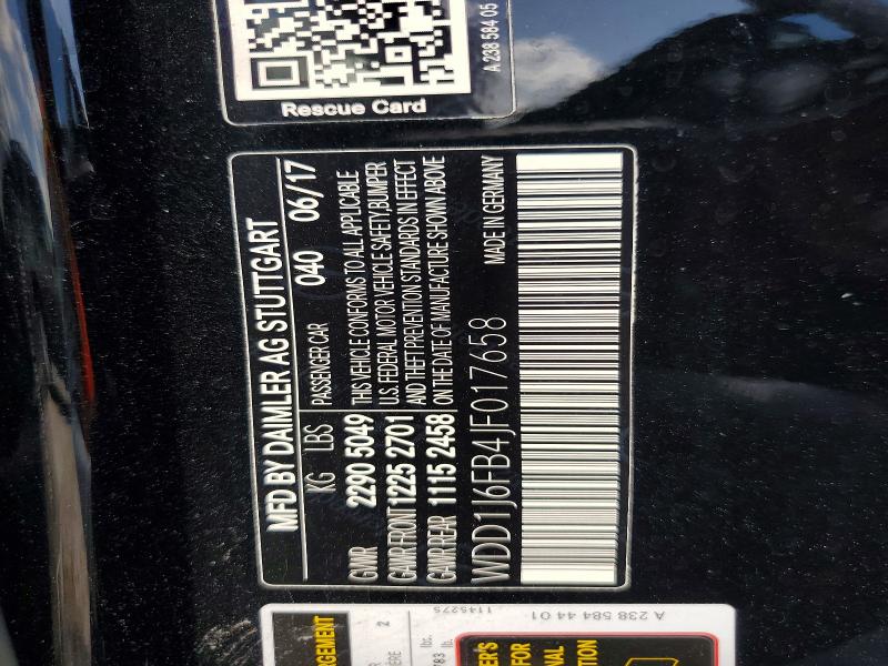 Auction sale of the 2018 Mercedes-benz E, vin: WDD1J6FB4JF017658, lot number: 56726906