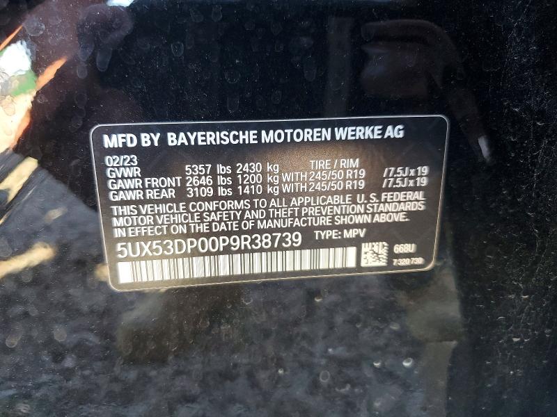Продаж на аукціоні авто 2023 Bmw X3, vin: 5UX53DP00P9R38739, номер лоту: 55892666