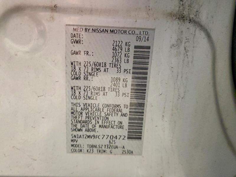 Продаж на аукціоні авто 2015 Nissan Rogue, vin: 5N1AT2MV9FC770472, номер лоту: 57672096