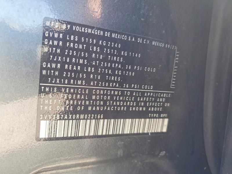 Продажа на аукционе авто 2024 Volkswagen Tiguan, vin: 3VV3B7AX0RM022166, номер лота: 57766066