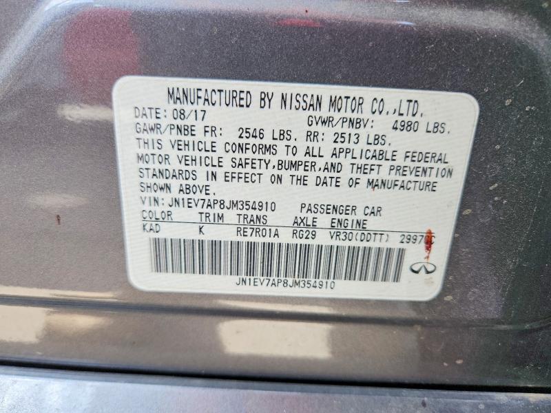 Продажа на аукционе авто 2018 Infiniti Q50, vin: JN1EV7AP8JM354910, номер лота: 56680896