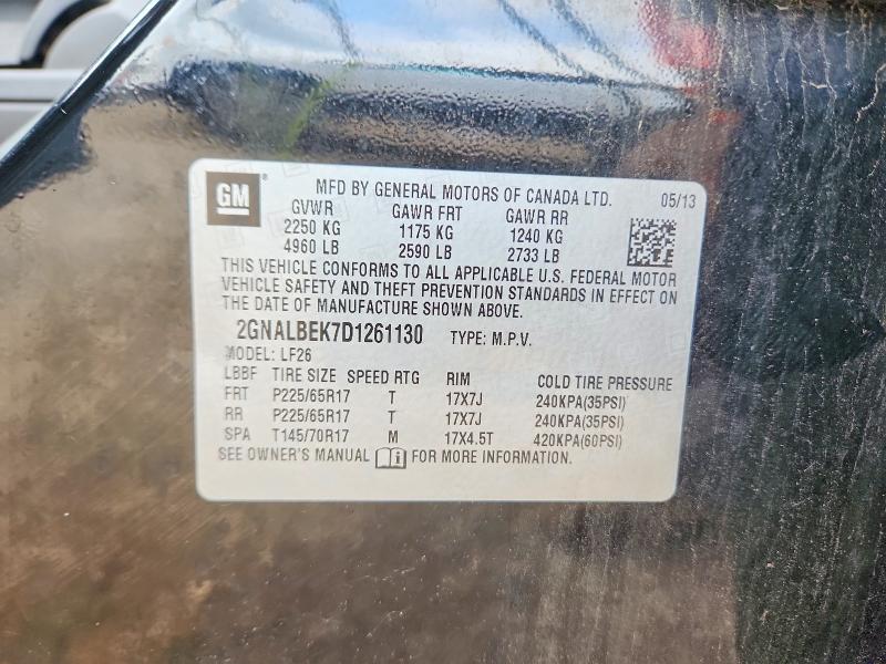 Продажа на аукционе авто 2013 Chevrolet Equinox, vin: 2GNALBEK7D1261130, номер лота: 58982196