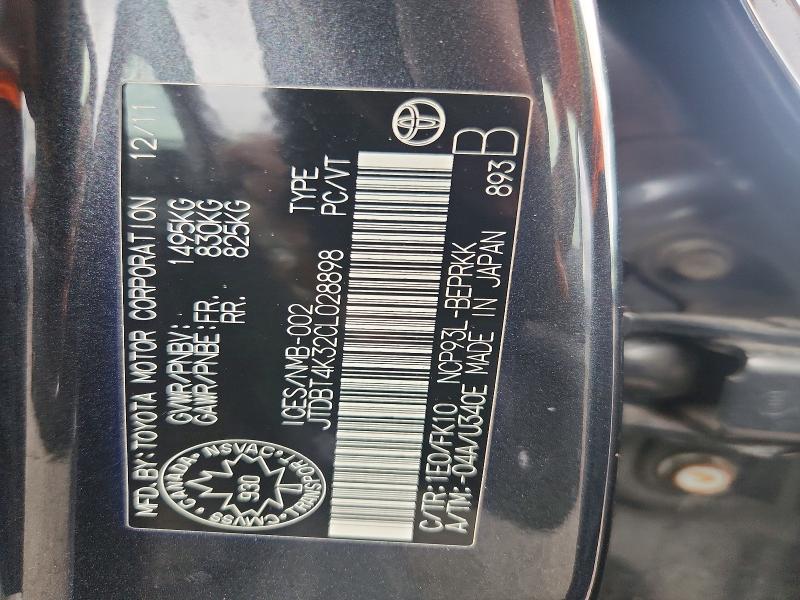 Продажа на аукционе авто 2012 Toyota Yaris, vin: JTDBT4K32CL028898, номер лота: 56487866