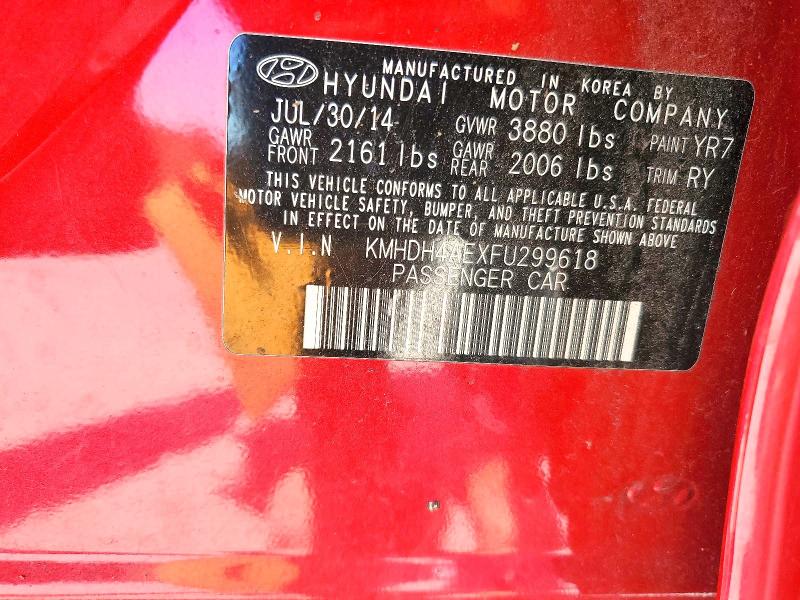 56164296 :رقم المزاد ، KMHDH4AEXFU299618 vin ، 2015 Hyundai Elantra مزاد بيع