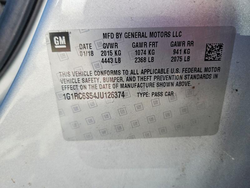 2018 Chevrolet Volt მანქანა იყიდება აუქციონზე, vin: 1G1RC6S54JU126374, აუქციონის ნომერი: 46350216