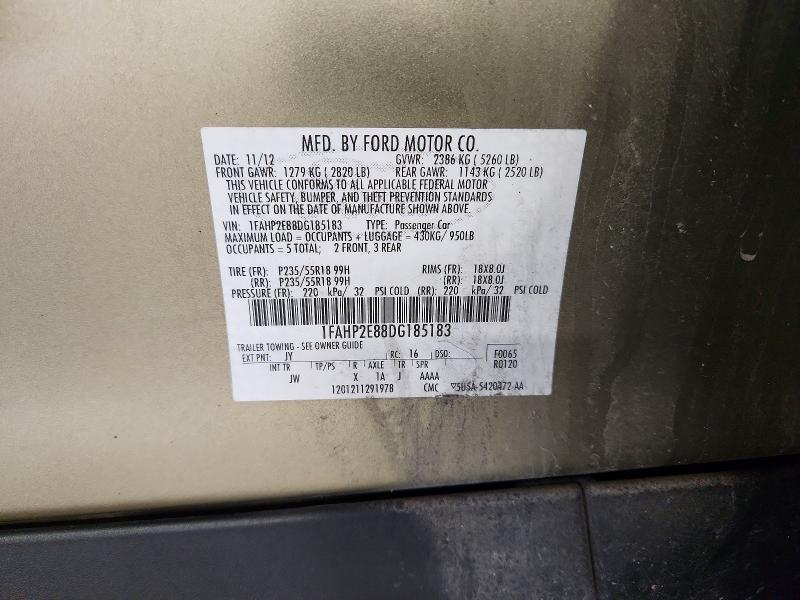 2013 Ford Taurus მანქანა იყიდება აუქციონზე, vin: 1FAHP2E88DG185183, აუქციონის ნომერი: 56932676