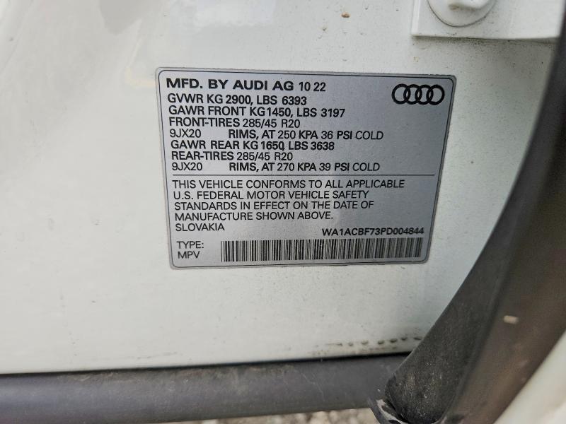 2023 Audi Q7 მანქანა იყიდება აუქციონზე, vin: WA1ACBF73PD004844, აუქციონის ნომერი: 55644046