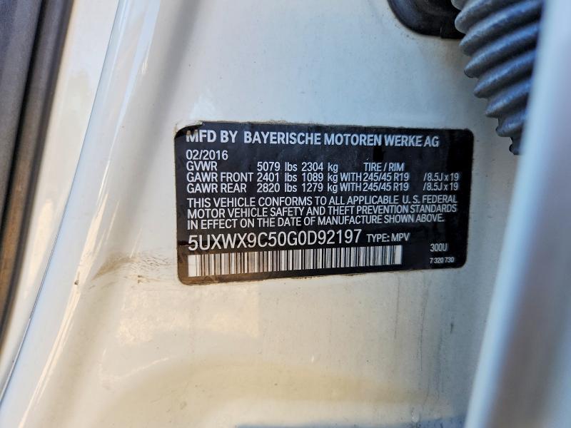 Продажа на аукционе авто 2016 Bmw X3, vin: 5UXWX9C50G0D92197, номер лота: 58326536