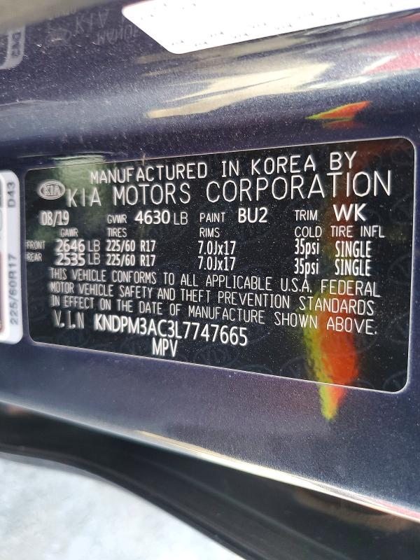 Продаж на аукціоні авто 2020 Kia Sportage, vin: KNDPM3AC3L7747665, номер лоту: 55314816