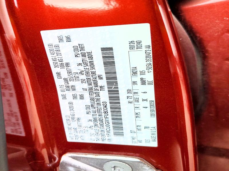 Продажа на аукционе авто 2015 Ford Escape, vin: 1FMCU0GX1FUB33433, номер лота: 59149196