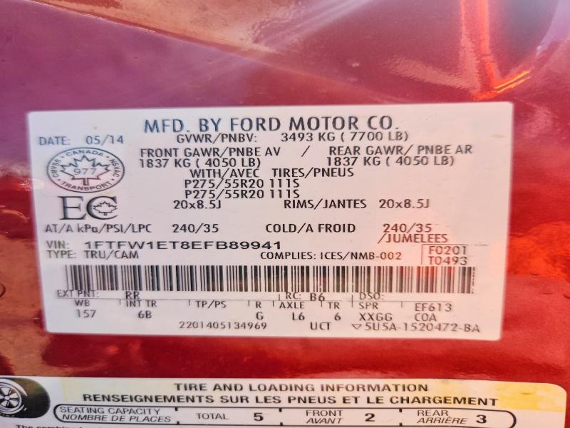 Продаж на аукціоні авто 2014 Ford F150, vin: 1FTFW1ET8EFB89941, номер лоту: 56627926