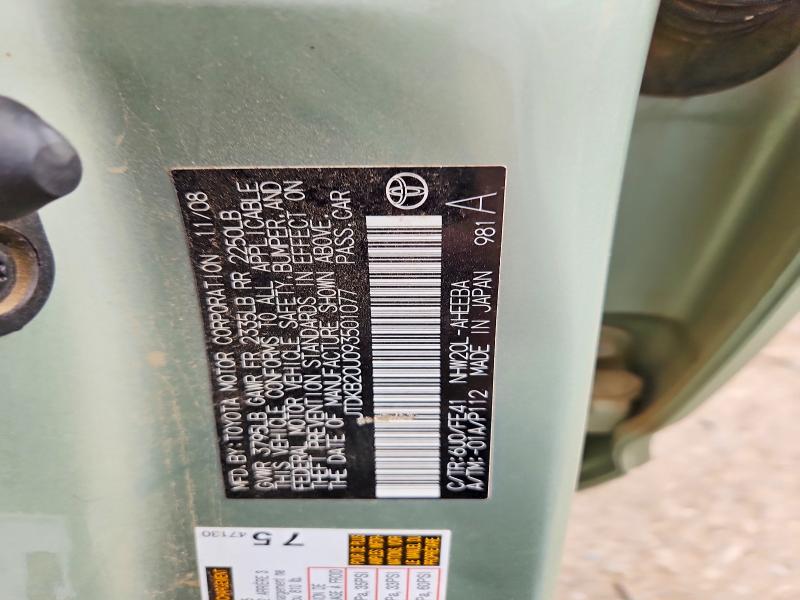 Aukcja sprzedaży 2009 Toyota Prius, vin: JTDKB20U093501077, numer aukcji: 55917476