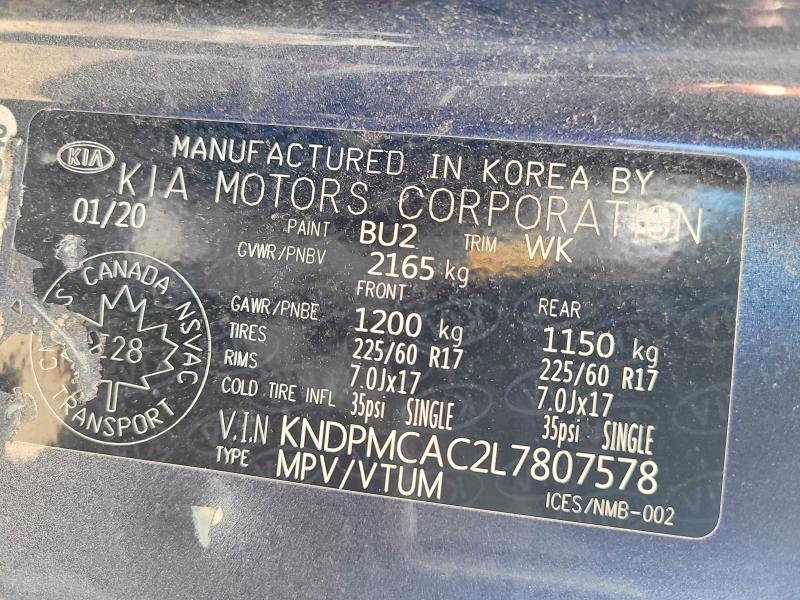 Продажа на аукционе авто 2020 Kia Sportage, vin: KNDPMCAC2L7807578, номер лота: 55847486