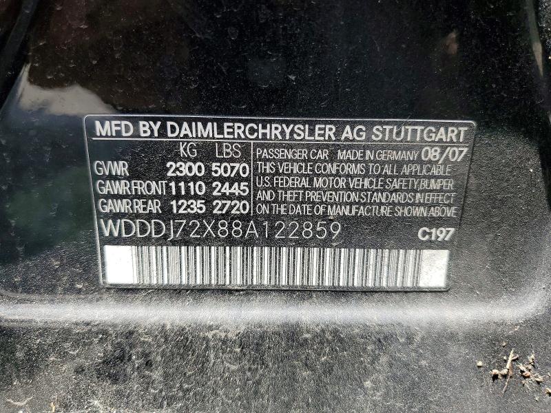 Продажа на аукционе авто 2008 Mercedes-benz Cls, vin: WDDDJ72X88A122859, номер лота: 58279476