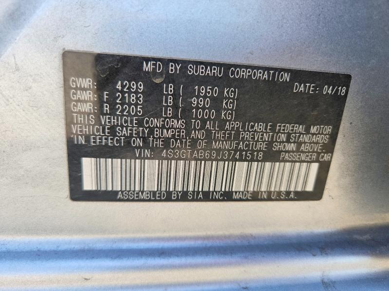 Aukcja sprzedaży 2018 Subaru Impreza, vin: 4S3GTAB69J3741518, numer aukcji: 57081376