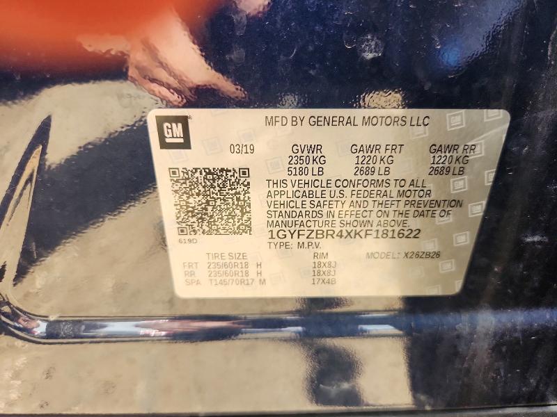 2019 Cadillac Xt4 მანქანა იყიდება აუქციონზე, vin: 1GYFZBR4XKF181622, აუქციონის ნომერი: 55910696