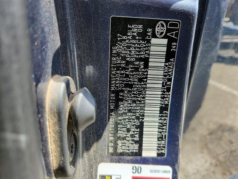 55637416 :رقم المزاد ، 2T1BURHE5HC854145 vin ، 2017 Toyota Corolla مزاد بيع