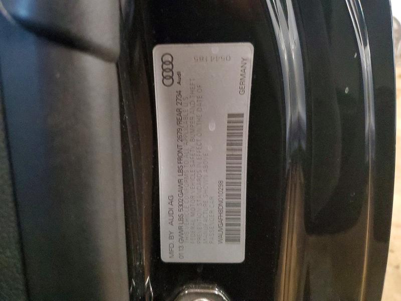 2013 Audi S5 მანქანა იყიდება აუქციონზე, vin: WAUVGAFH8DN010298, აუქციონის ნომერი: 58492096