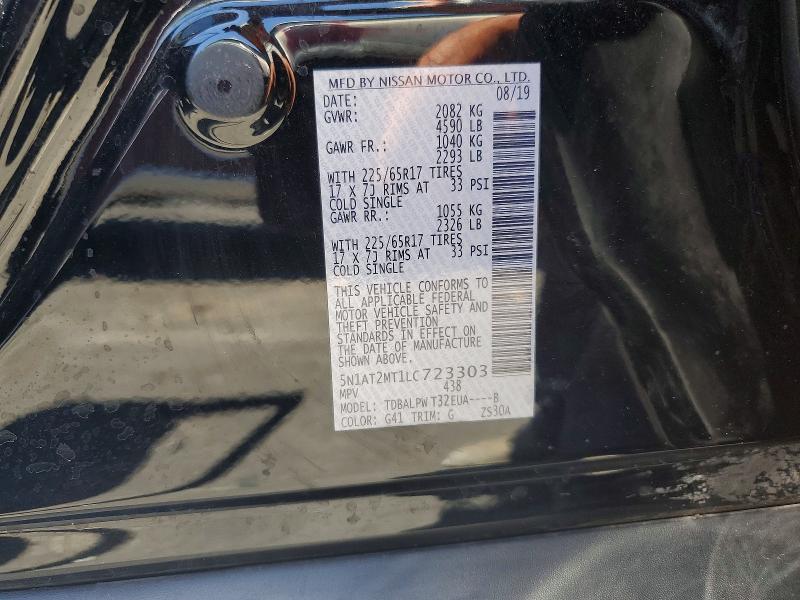 58453436 :رقم المزاد ، 5N1AT2MT1LC723303 vin ، 2020 Nissan Rogue مزاد بيع