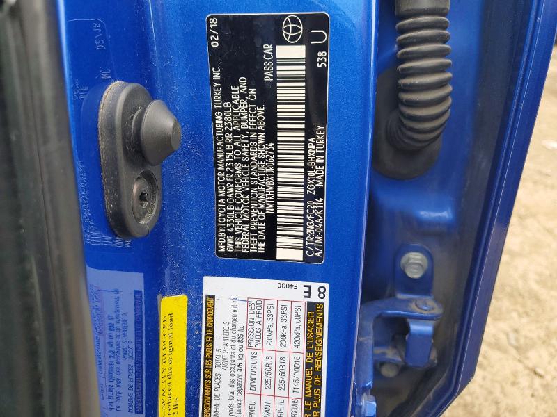 Aukcja sprzedaży 2018 Toyota C-hr, vin: NMTKHMBX1JR062734, numer aukcji: 58359556