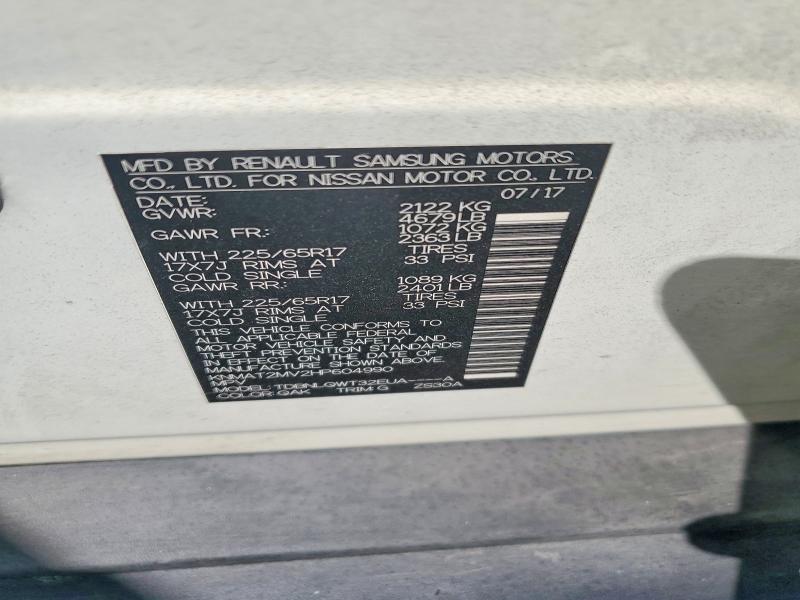 Продаж на аукціоні авто 2017 Nissan Rogue, vin: KNMAT2MV2HP604990, номер лоту: 55988846
