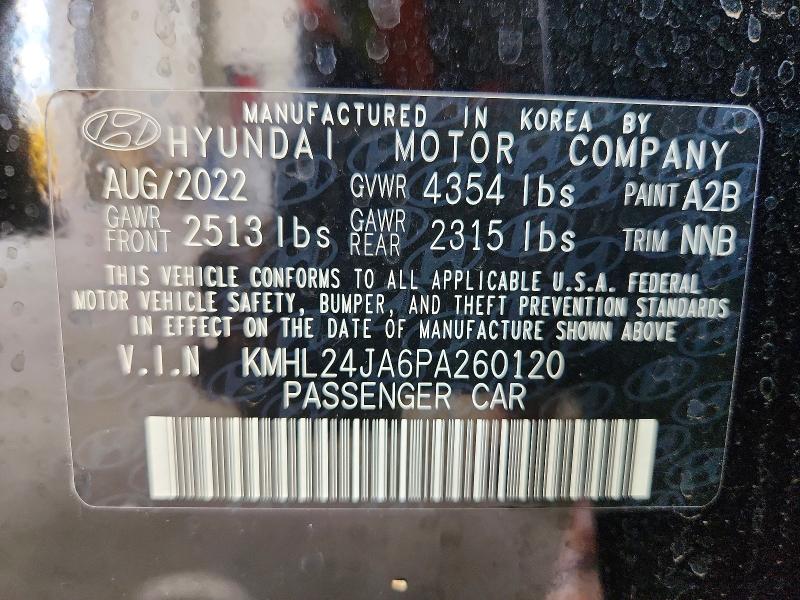 2023 Hyundai Sonata მანქანა იყიდება აუქციონზე, vin: KMHL24JA6PA260120, აუქციონის ნომერი: 58886216