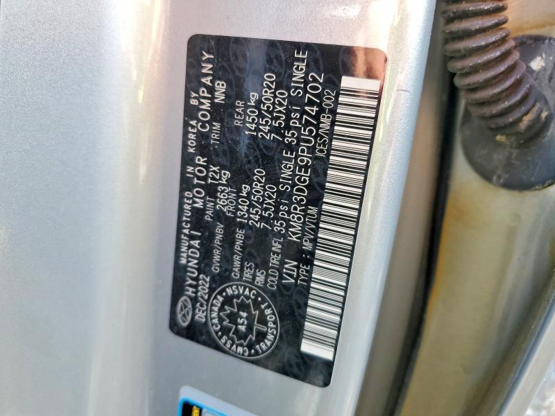 2023 Hyundai Palisade მანქანა იყიდება აუქციონზე, vin: KM8R3DGE9PU574702, აუქციონის ნომერი: 57336366