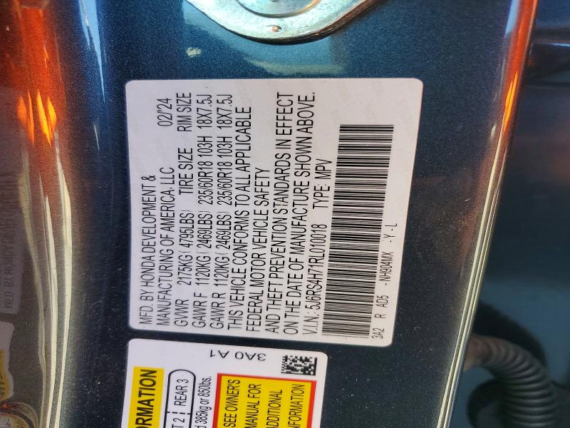 Продаж на аукціоні авто 2024 Honda Cr-v, vin: 5J6RS4H71RL010018, номер лоту: 56969996