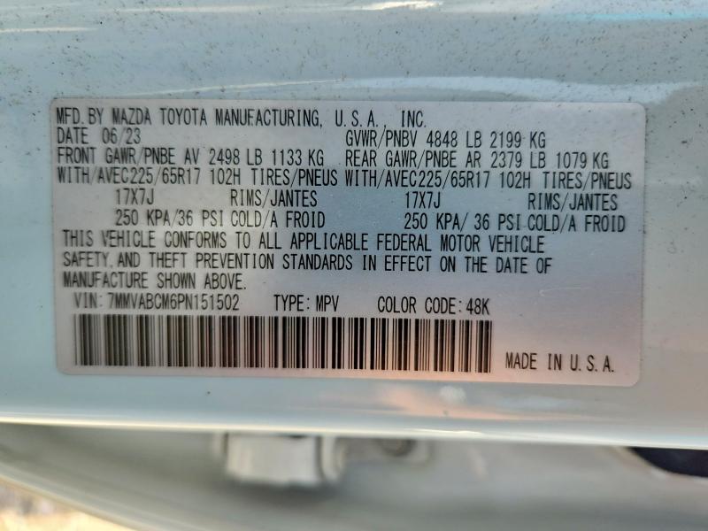 57146396 :رقم المزاد ، 7MMVABCM6PN151502 vin ، 2023 Mazda Cx-50 مزاد بيع