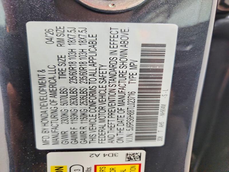 Aukcja sprzedaży 2026 Honda Cr-v, vin: 5J6RS6H88TL023716, numer aukcji: 56443246