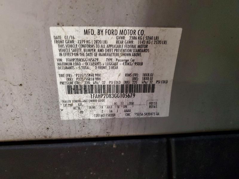 Aukcja sprzedaży 2016 Ford Taurus, vin: 1FAHP2D83GG105679, numer aukcji: 56681636