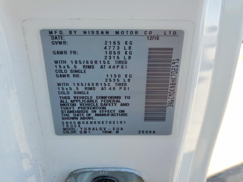 Продаж на аукціоні авто 2017 Nissan Nv200, vin: 3N6CM0KN8HK702191, номер лоту: 57720426