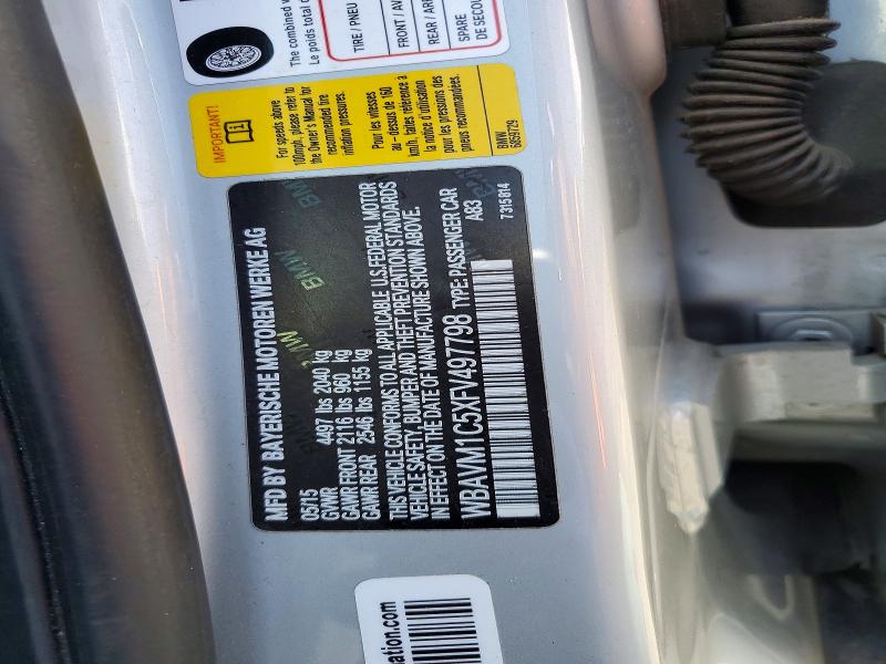 Продажа на аукционе авто 2015 Bmw X1, vin: WBAVM1C5XFV497798, номер лота: 54717526