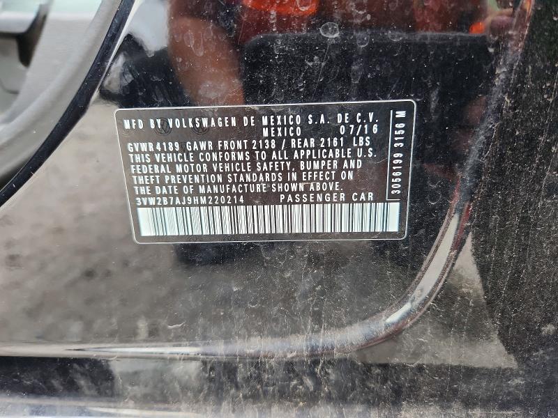 Aukcja sprzedaży 2017 Volkswagen Jetta, vin: 3VW2B7AJ9HM220214, numer aukcji: 56423556