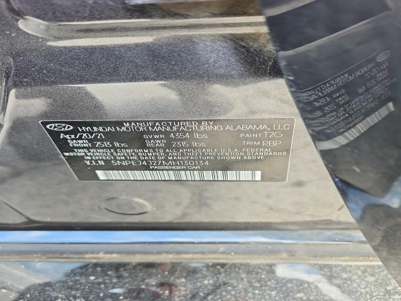 2021 Hyundai Sonata მანქანა იყიდება აუქციონზე, vin: 5NPEJ4J27MH130134, აუქციონის ნომერი: 56125906