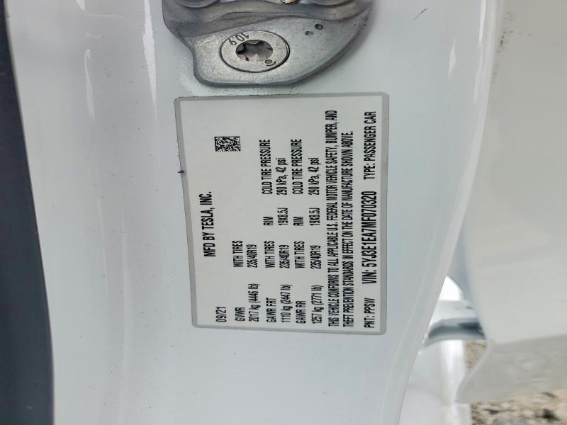 Продажа на аукционе авто 2021 Tesla Model 3, vin: 5YJ3E1EA7MF070320, номер лота: 58248906
