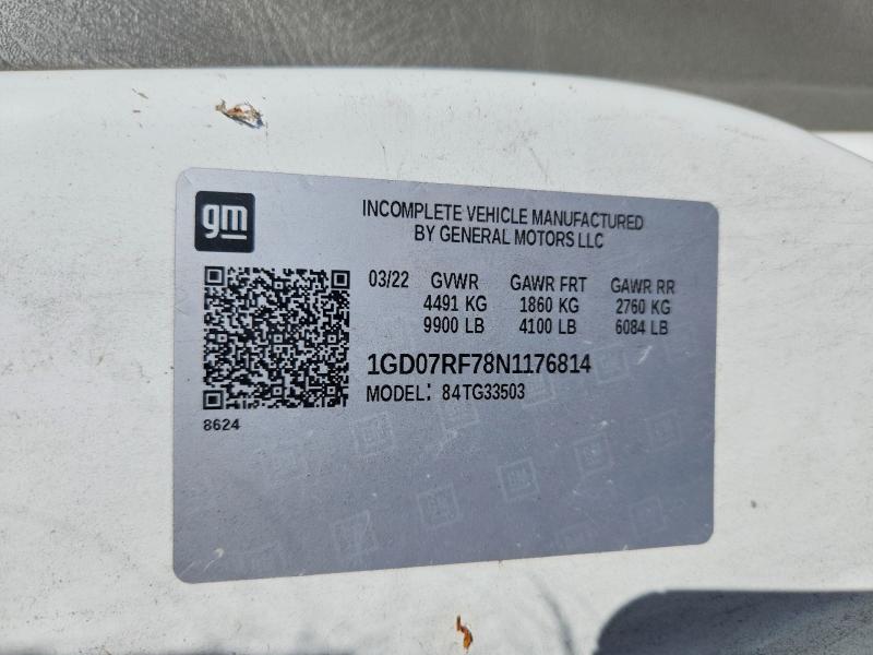 57824386 :رقم المزاد ، 1GD07RF78N1176814 vin ، 2022 Gmc Savana مزاد بيع