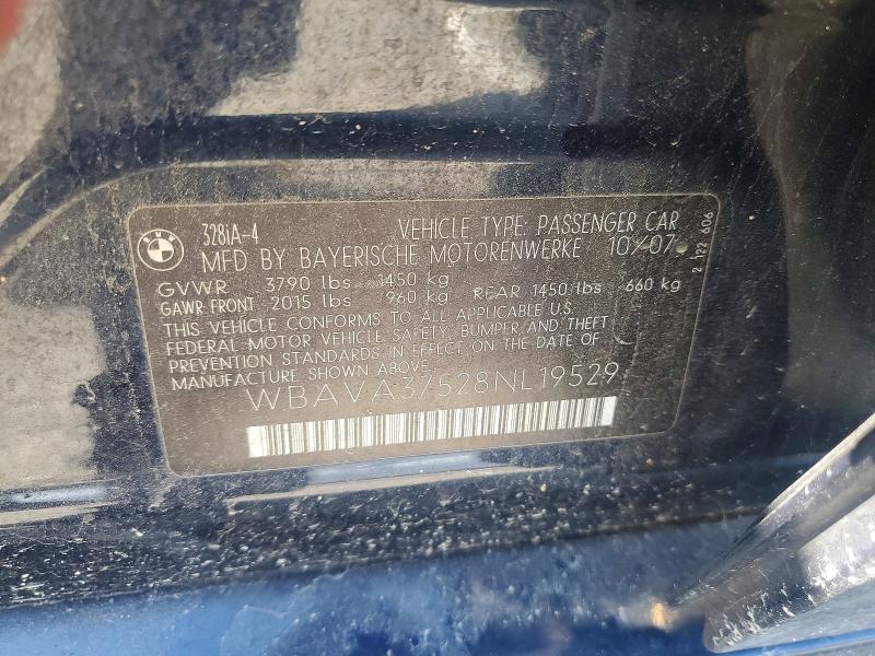 Продаж на аукціоні авто 2008 Bmw 328i, vin: WBAVA37528NL19529, номер лоту: 58828846