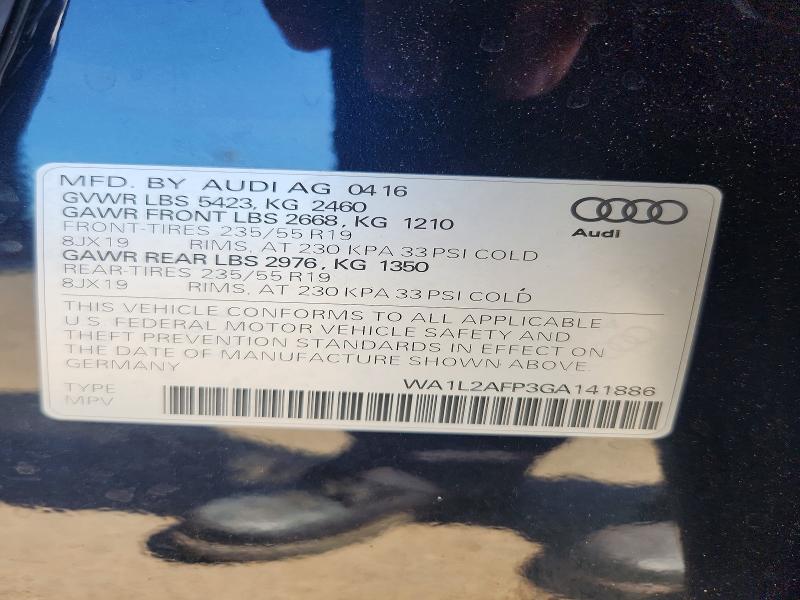 56887726 :رقم المزاد ، WA1L2AFP3GA141886 vin ، 2016 Audi Q5 مزاد بيع