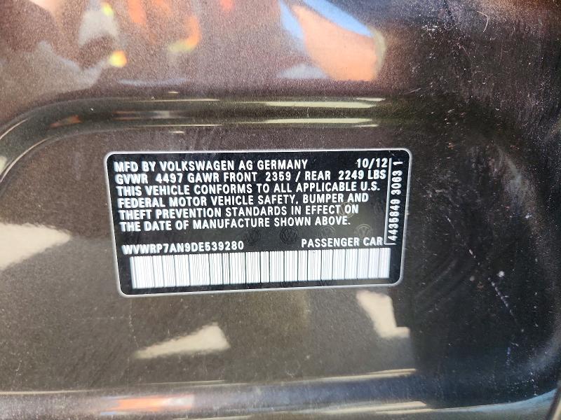 2013 Volkswagen Cc მანქანა იყიდება აუქციონზე, vin: WVWRP7AN9DE539280, აუქციონის ნომერი: 55985446
