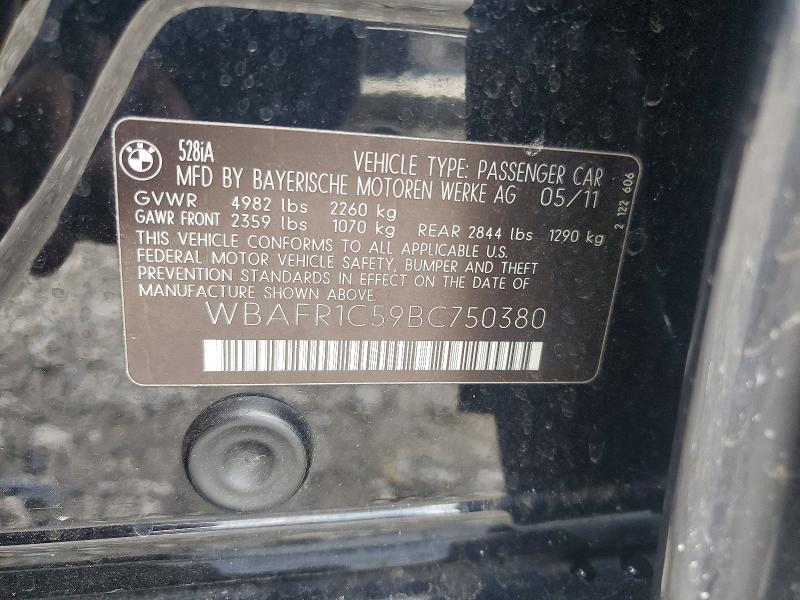 55590446 :رقم المزاد ، WBAFR1C59BC750380 vin ، 2011 Bmw 528 مزاد بيع