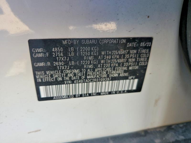 Продажа на аукционе авто 2024 Subaru Outback, vin: 4S4BTADC2R3109397, номер лота: 57220806