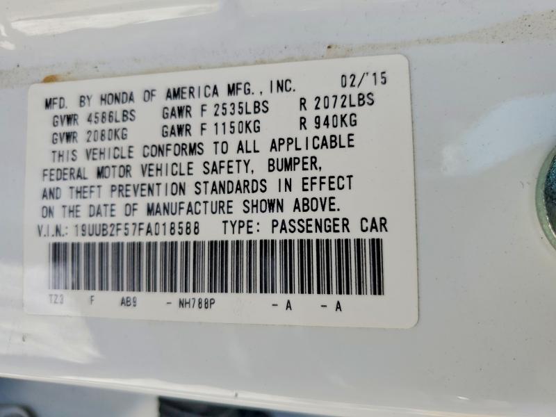 2015 Acura Tlx მანქანა იყიდება აუქციონზე, vin: 19UUB2F57FA018588, აუქციონის ნომერი: 55941776