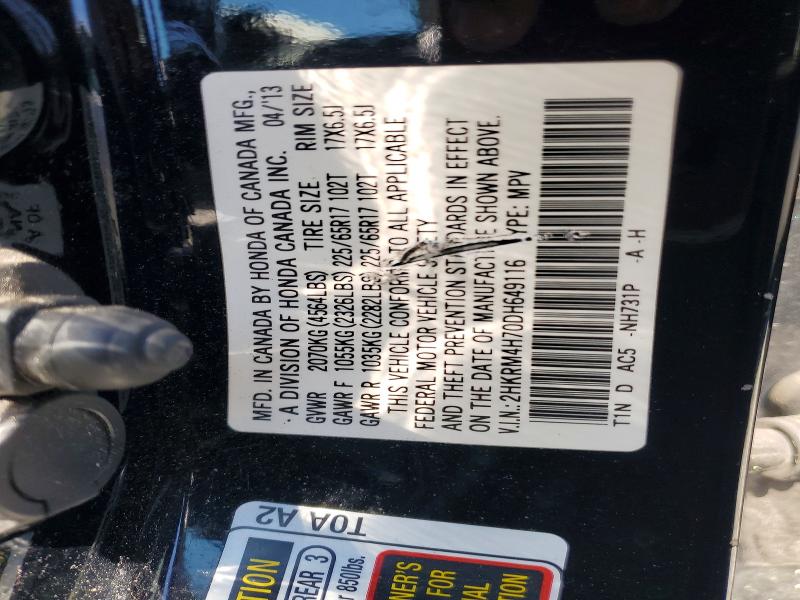 56329186 :رقم المزاد ، 2HKRM4H70DH649116 vin ، 2013 Honda Cr-v مزاد بيع