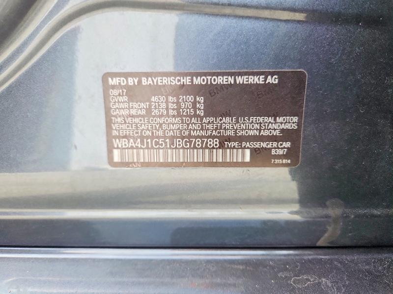 Aukcja sprzedaży 2018 Bmw 430i, vin: WBA4J1C51JBG78788, numer aukcji: 58745336