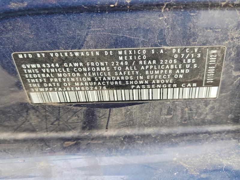 Продажа на аукционе авто 2014 Volkswagen Jetta, vin: 3VWPP7AJ6EM602476, номер лота: 54220146