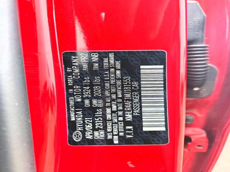 2021 Hyundai Elantra მანქანა იყიდება აუქციონზე, vin: KMHLR4AF1MU181553, აუქციონის ნომერი: 55099486