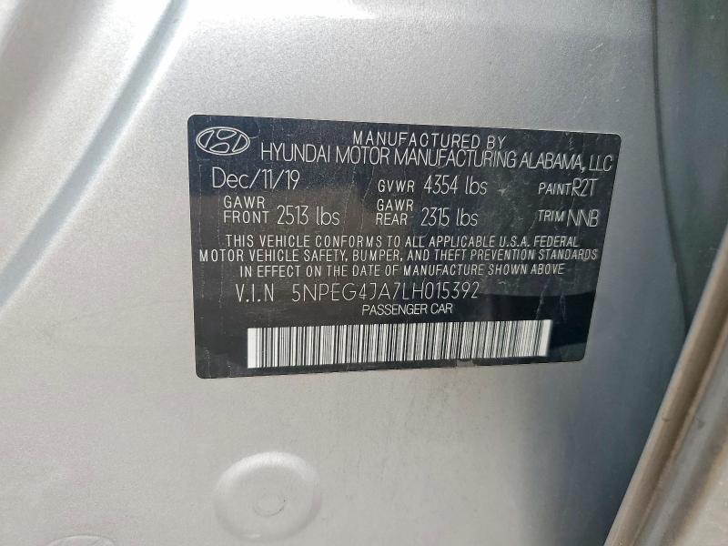 Продаж на аукціоні авто 2020 Hyundai Sonata, vin: 5NPEG4JA7LH015392, номер лоту: 56260706