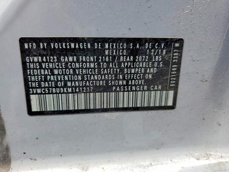 Продажа на аукционе авто 2019 Volkswagen Jetta, vin: 3VWC57BU9KM141217, номер лота: 56889406