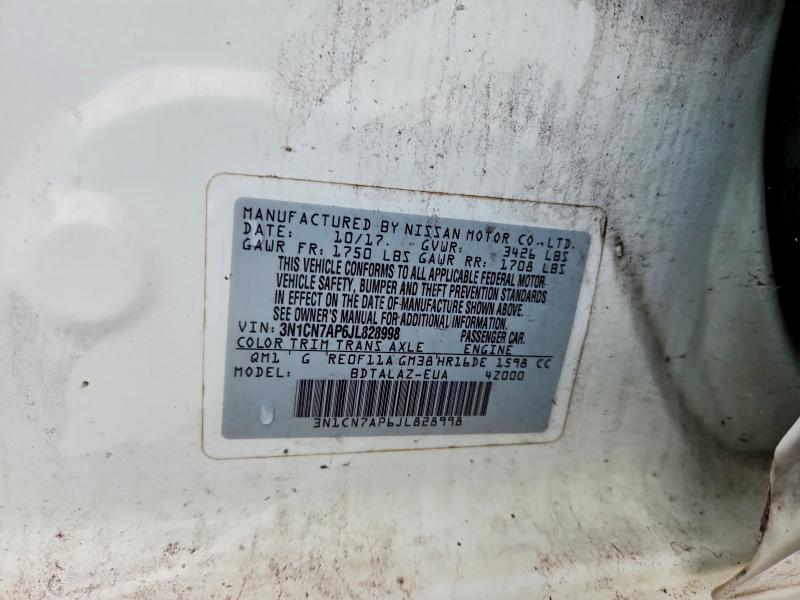 Auction sale of the 2018 Nissan Versa, vin: 3N1CN7AP6JL828998, lot number: 56510966